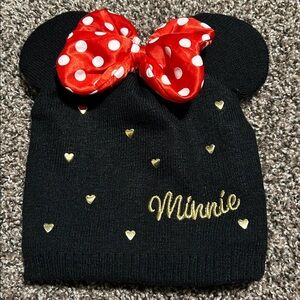 Disney Minnie Mouse Black and Red Polka Dot Hat